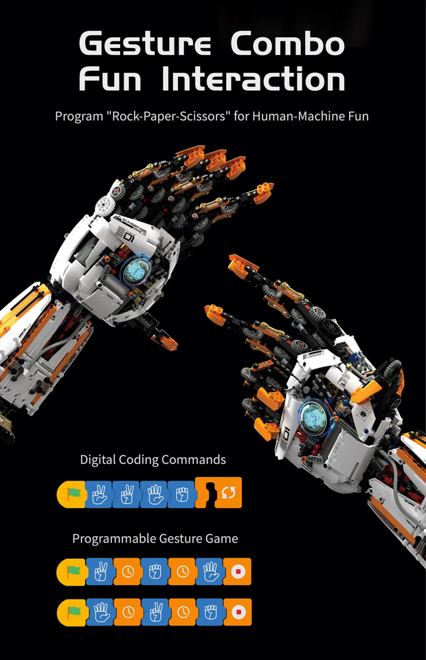 1628PCS DIY Robotic Arm Building Set - Programmable Motorized Bionic Model, STEM Engineering Gift for Kids & Teens Ages 8-14