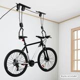 Bike Hoist for Garage Ceiling Mount Pulley System Bike Storage Set Of Bike Hangers for Garage Storage 60kg Load