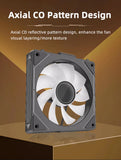 COOLCIRC PC Case Fan 120mm ARGB  Mirror Cycle Light Effect CPU Cooler Fan 4PIN PWM 58.36CFM Fan for Computer Water Cooler