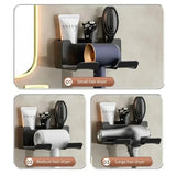Hair Dryer Holder Wall Mount Suction Cup Bathroom Organizer Wall Mount Hairdryer Holder Straightener Stand Rustproof