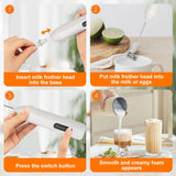 Electric Milk Frother Handheld Egg Beater USB Rechargeable Mini Cordless Coffee Whisk Milk Foam Maker Automatic Eggs Blender