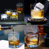 Ice Cube Tray Silicone Ice Ball Freezer Mold Square Ice Cube Maker with Lid 4/6/8 Grids for Whiskey Cocktail Coffee Accessories