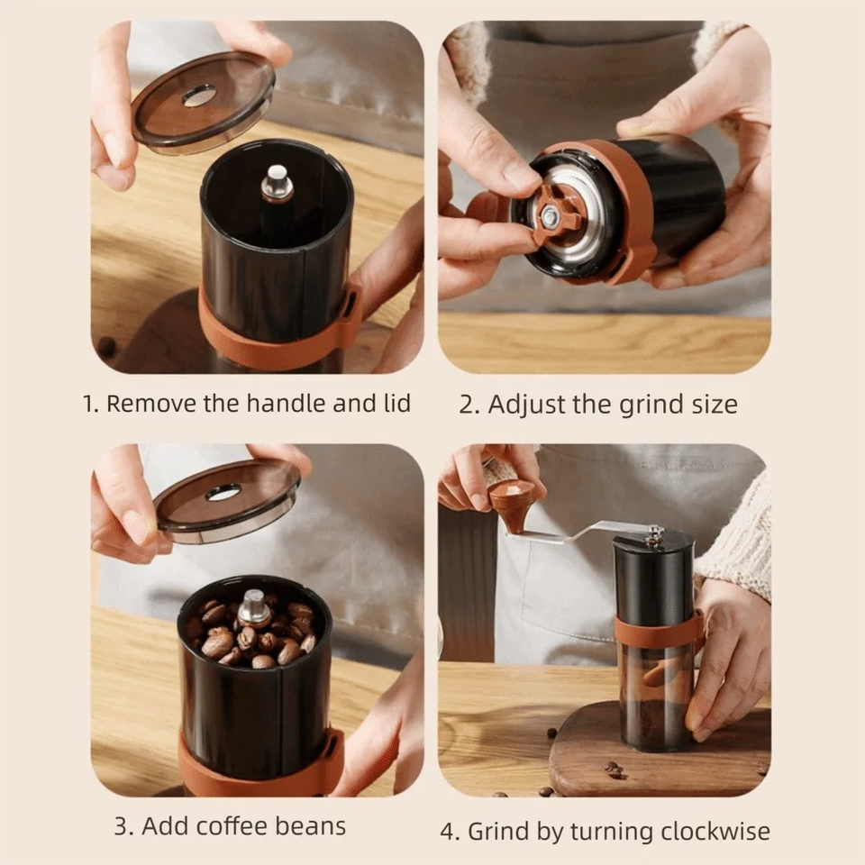 Adjustable Coarseness Manual Coffee Grinder Ceramic Grinding Core Double Bearing Design Coffee Grinding Machine