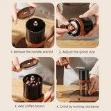 Adjustable Coarseness Manual Coffee Grinder Ceramic Grinding Core Double Bearing Design Coffee Grinding Machine