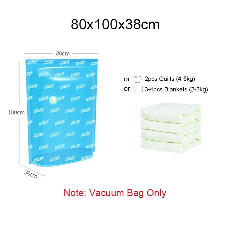 Home Vacuum Storage Bags for Clothes Blankets Pillow Travel Storage Compression Bag Clothes Organizer Space Saver Bag