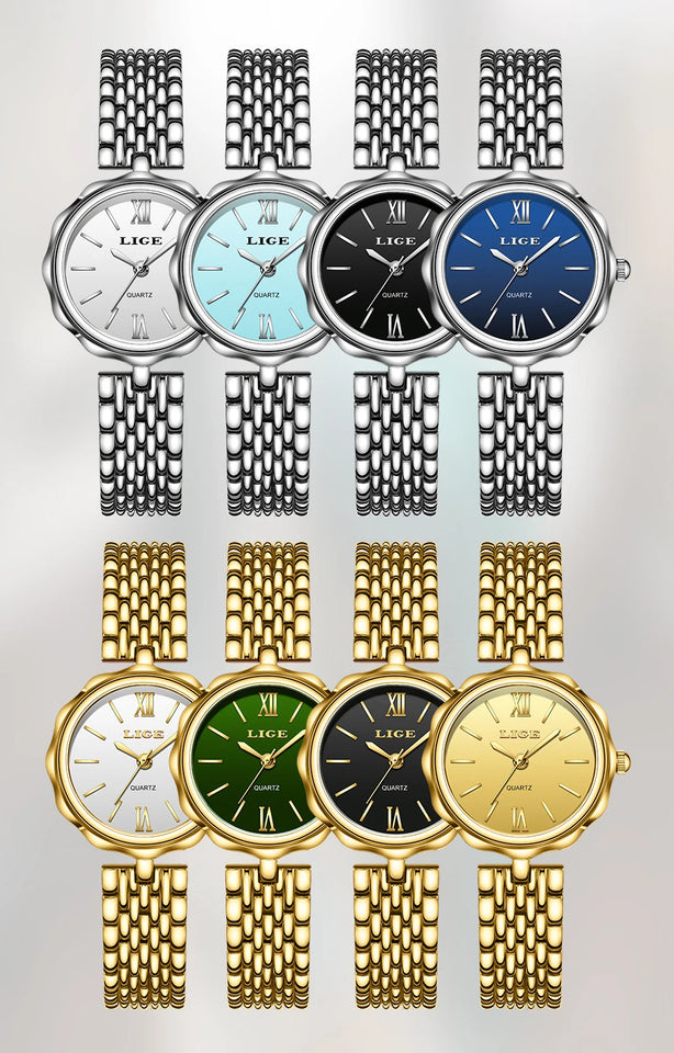 LIGE Elegant Creative Steel Quartz Women Watch Fashion Waterproof Watches For Women Original Brand Luxury Women's Bracelet Watch