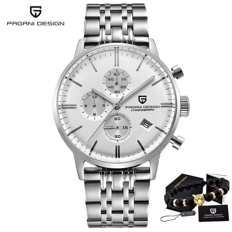 PAGANI DESIGN New Men Watches Multi time zone Quartz Business watch Auto Date Men Watches Japan Movt Watch Men Chronograph Gift