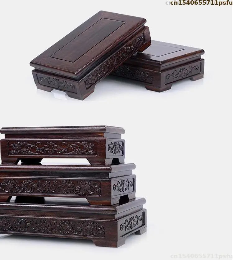Premium Wooden Pedestal Display Shelf - Ideal for Bonsai Plants, Mini Flower Pots, Coffee/Tea Sets & Figurines | Standing Base