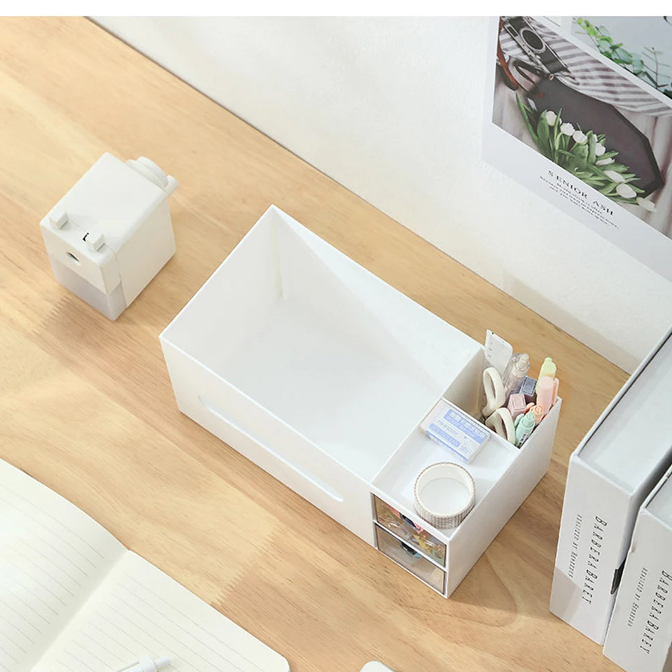 Tissue Box Napkin Holder Remote Control Storage Desk Organizer Office Multifunctional Sundries Stationery Ontainer Storage Home