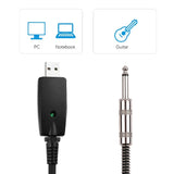 USB Guitar Audio Cable USB Male Interface To 6.35mm (1/4inch) Mono Electric Guitar Connection Cable Professional Guitar To PC