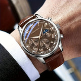 Fashion Roma Dial Men Business Watches Casual Leather Strap Male's Analog Quartz Wristwatch Reloj Hombre（Without Box）