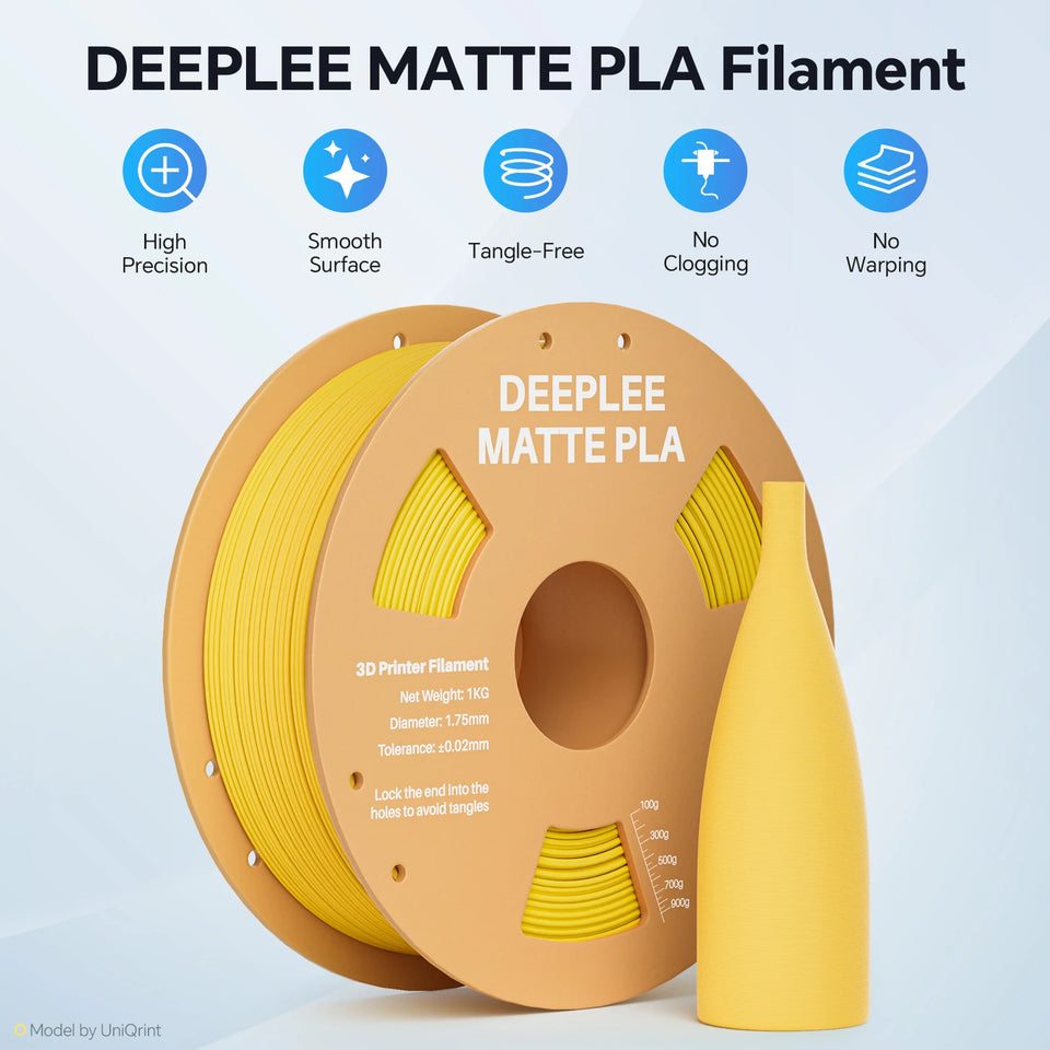 DEEPLEE Matte PLA Filament 1KG,1.75mm FDM 3D Printer Filament Dimensional Accuracy +/- 0.02mm, 1kg Carboard Spool (2.2lbs)