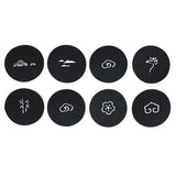 8 pcs Felt Coasters Creative Round Water Absorbent Heat Resistant Coffee Mats For Kitchen Office Bar Table Black