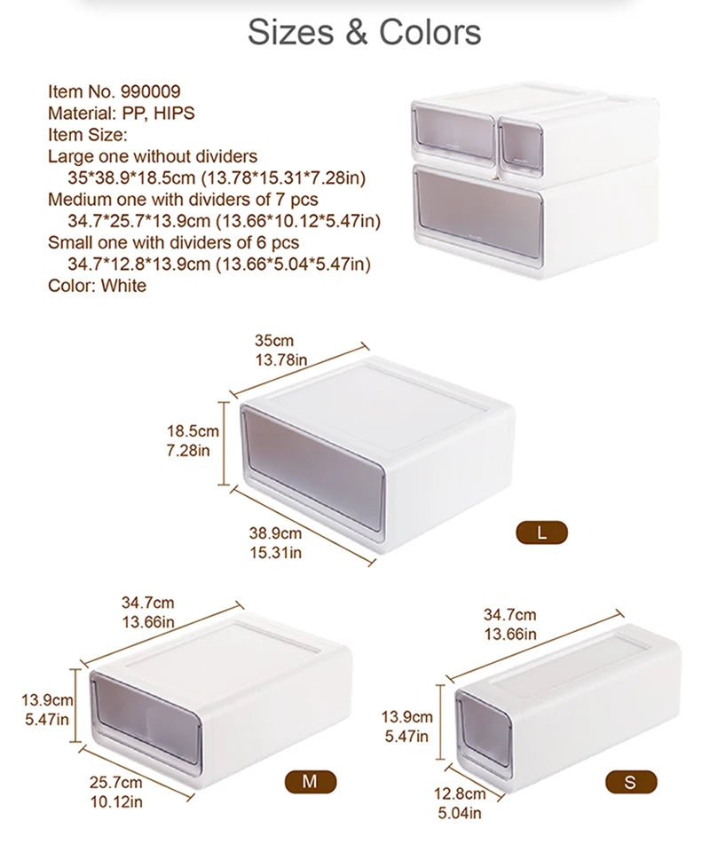 Organization Storage Clothing Closet Organizer System Containers Transparent Storage Box With Compartments