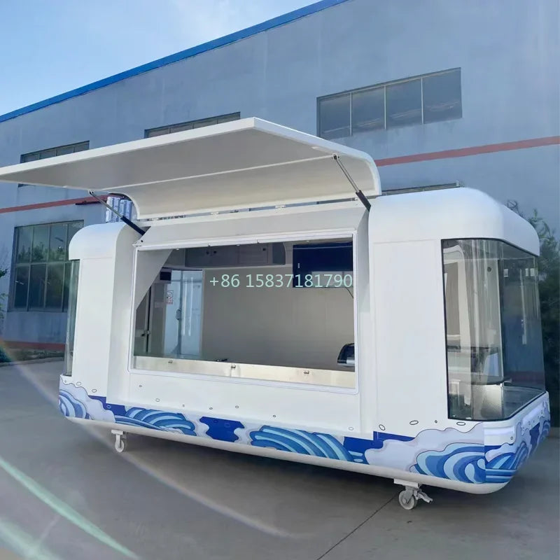 Standard Vending Food Kiosk Truck Outdoor Mobile Fast Food Carts Kiosk Popsicle Ice Cream Vending Carts Hot Dog Food Trailer