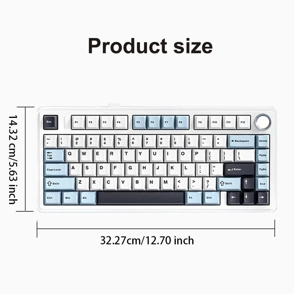 AULA F75 2.4G Wireless/Bluetooth/Wired Gaming Mechanical Keyboard RGB Customized 75% Layout OEM Profile Gasket PC Game Keyboard