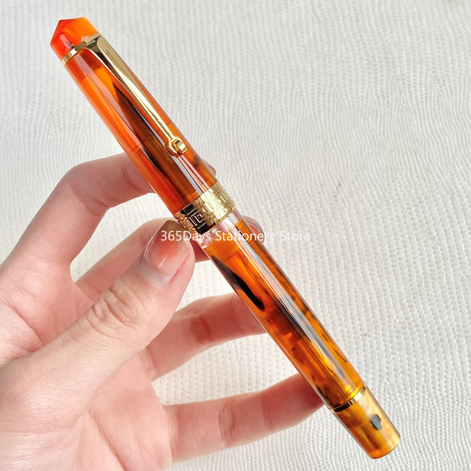 Smooth Asvine P20 Piston Filling Fountain Pen Acrylic Beautiful Patterns EF/F/M Nib with Golden Clip Writing Office Gift Box Pen