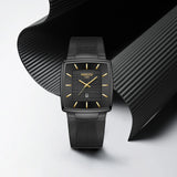 NIBOSI Mens Watches Top Brand Luxury Square Quartz Watch Men Slim Mesh Waterproof Sport Wristwatch Date Luminous Reloj Hombre