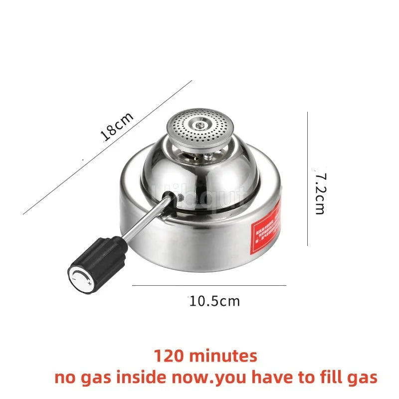 Butane Mini Burner Portable Gas Burner Inflatable Coffee Brewing Stove with Gas Valve Pipe Butane for Trekking Hiking and Picnic