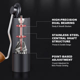 Manual Coffee Grinder Stainless Steel Conical Burr Adjustable Setting High Quality Portable Hand Grinder
