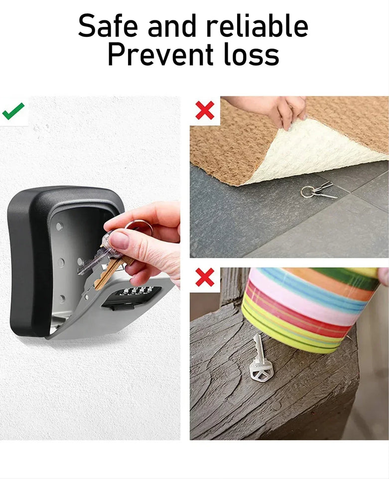 Key Keeper Combination Lock Wall Mounted Waterproof 4 Digits Passwords 5 Keys Storage Box Easy to Fix Home Or Office safe box
