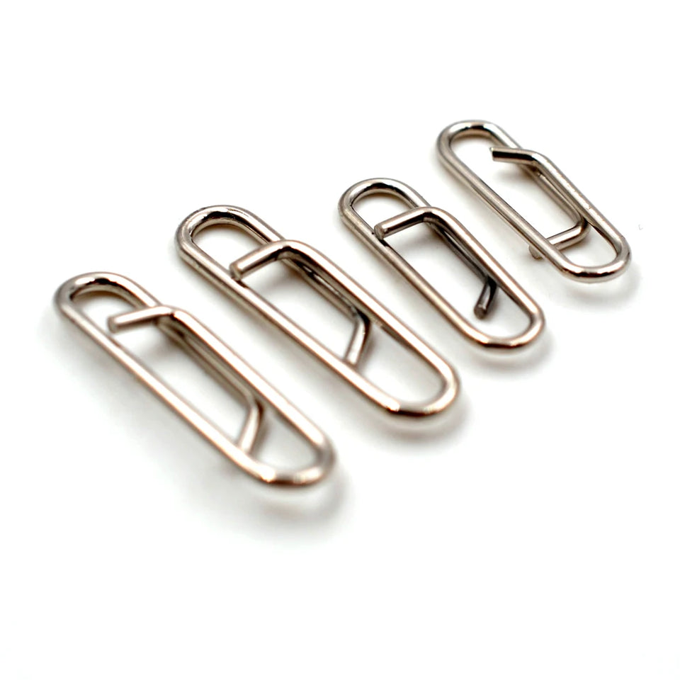 MNFT 50Pcs Powerful Stainless Steel Fast Link Clip Snap Fishing Tackle Quick Change Lead Links Clips Interlock Accessories