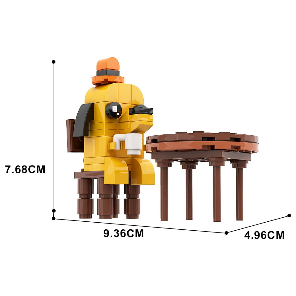 MOC This is Fine Dog Animal Dog Building Blocks Cartoon Creative Animal Bricks Animation Creative Ornament Toys Children's Gifts