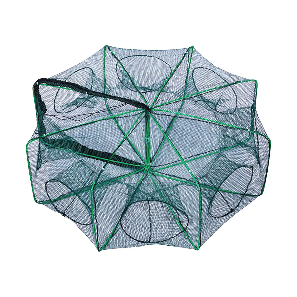 Folding lobster cage 2025 new style fishing trap fishing tool kit fish shrimp crayfish crab fishing net nylon material