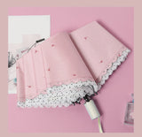 Women's Umbrella Lace Fashion Folding Umbrella Sunshade Umbrella Wind and Rain Resistance Travel Foldable Portable Student Gift