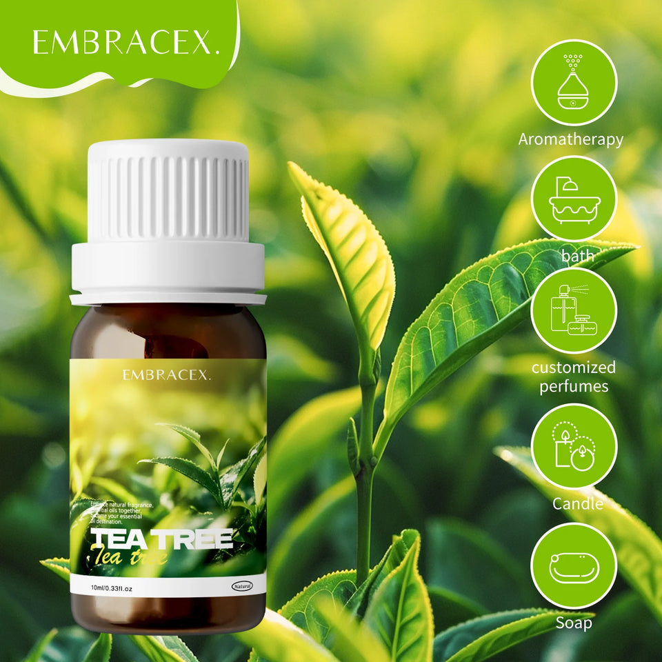 Tea Tree Oil For Skin,Hair,Aromatherapy,Diy Candle, Natural Tea Tree Essential Oils 10ml Gift For Travel, Camping, Hiking