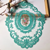 New Oval Lace Embroidery Table Place Mat Ins Christmas Pads Cloth Placemat Cup Coffee Tea Coaster Doily Kitchen Table Decoration