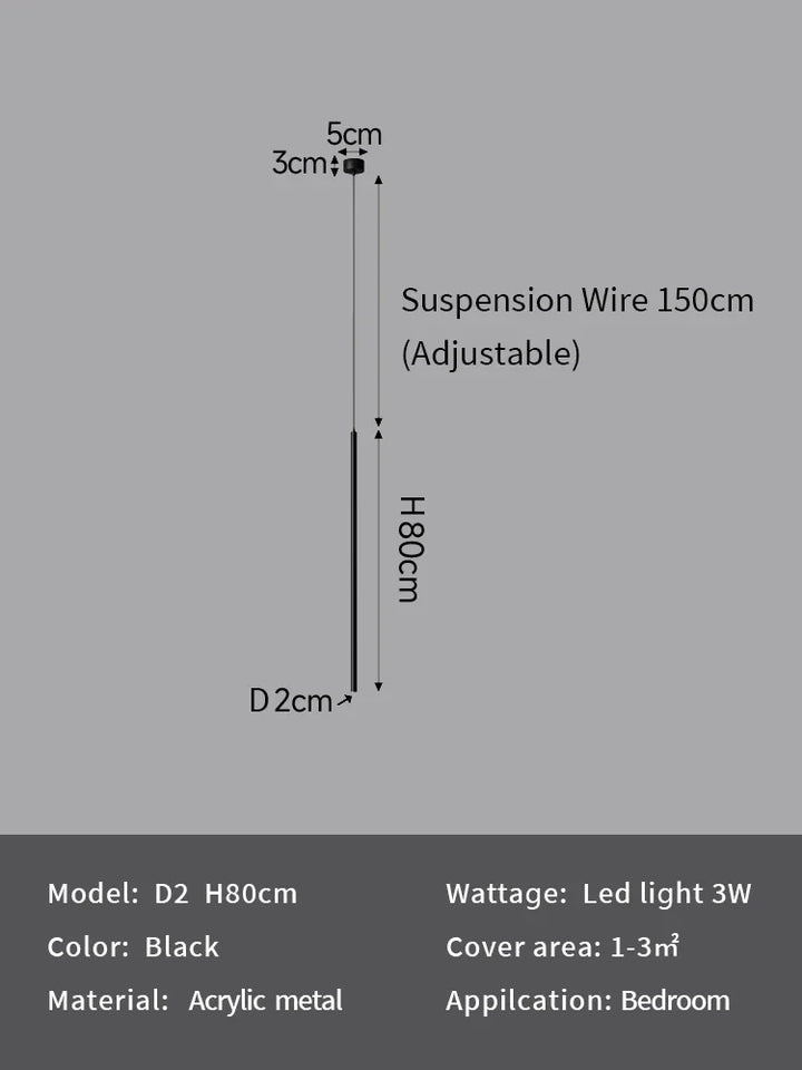 Modern Minimalist LED Longer Pendant Lights For Bedroom Bedside Reading Chandelier Lamps Living Room Bar Coffee Decor Fixtures