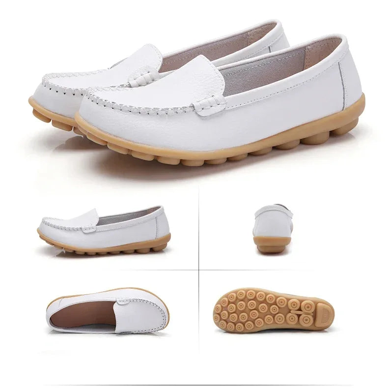 Women Flats Ballet Shoes Woman Cut Out Leather Breathable Moccasins Women Boat Shoes Ballerina Ladies Casual Shoes