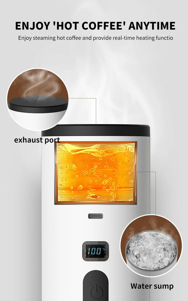 Wireless Electric Portable Espresso Coffee Machine High-capacity For Car & Home Camping Coffee Maker Capsule Powder Travel New