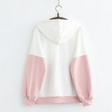 Harajuku Funny Women Hoodies 100% Cotton Winter Plus Fleece Cute Pink Anime Sweatshirt Teen Girl Kawaii Long Sleeve Y2K Hoodie