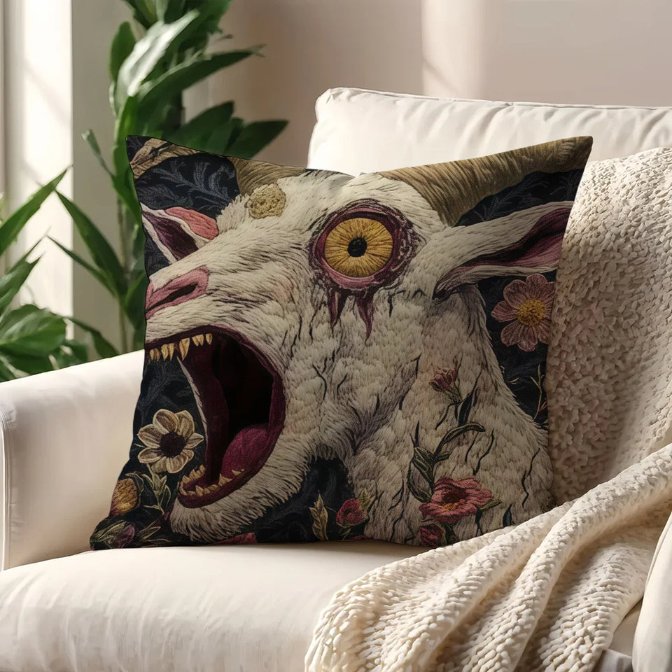 Pooky Goat Face 2D cushion cover For Pillow Printing Sofa Decoration Home Car Room Coffee Shop Office Nordic Simplicity