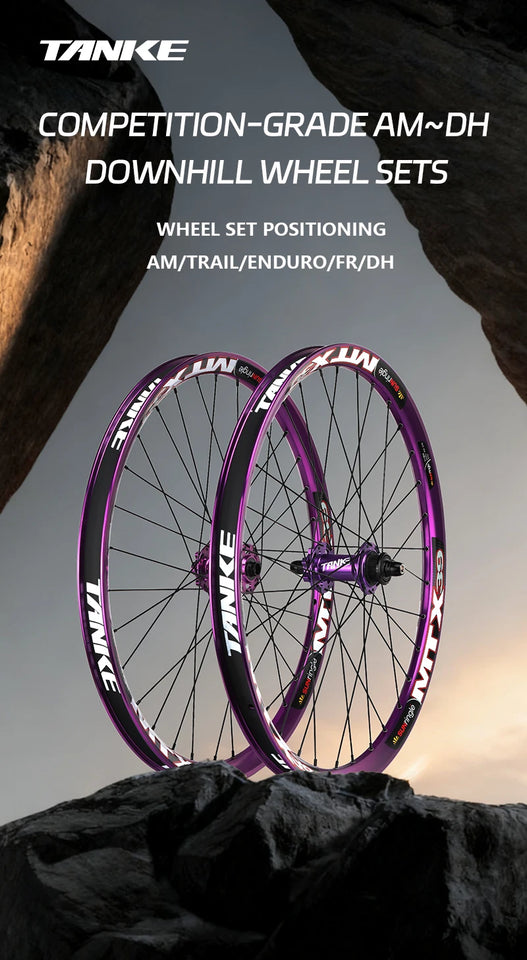 TANKE MTB Wheelset 26 inch Disc Brake MTB single-speed DJ AM Enduro DH Wheelset Hub MTX33/39 aluminum alloy Mountain wheel set