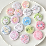 6pcs/set 45mm Cute Cartoon Mini Enamel Pins Kawaii Badges for Bag Denim Jacket Scrapbook Journal Girly Collectible Badge Pins