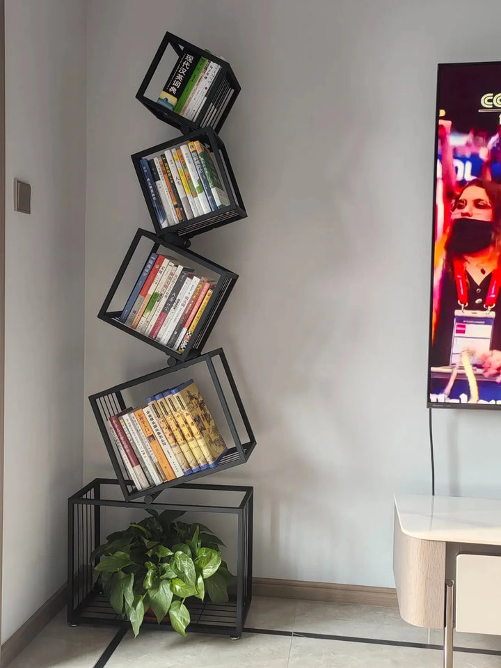 Modern Living Room Decor Iron Art Shelf Office Study Bookcase Multi-layer Storage Rack for Organizing Books And Decorations