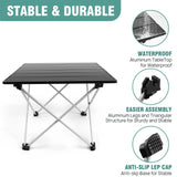 BRIEFNESS Portable Folding Table for Outdoor Picnic Camping Compact Lightweight Aluminum Alloy Garden Patio Table with Carry Bag