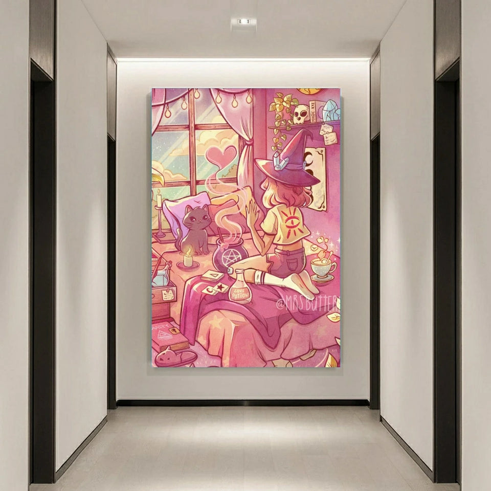 Magic Witch Girl Diamond Painting 5D DIY Art Mosaic Embroidery Bathroom Decor Cross Stitch New Arrivals Adult Gift Offers Large