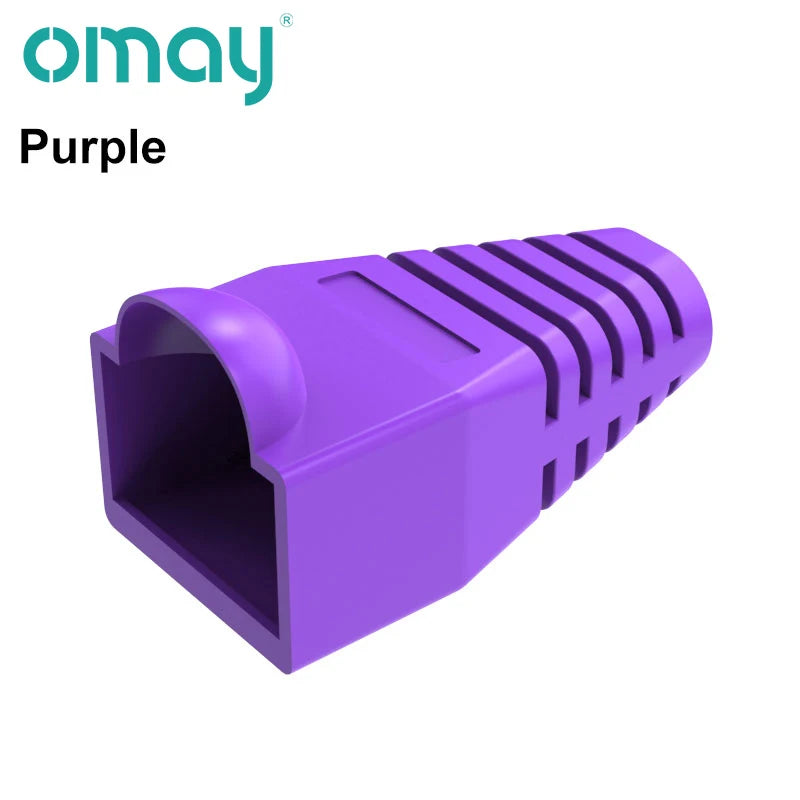 RJ45 Connector CAT6 CAT5e Connector Protective Cover Adapter Cap Ethernet Network Cable Plugs RJ45 Cat5/6 10 colour Sleeve