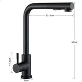 Matte Black Kitchen Faucet Pull Out Kitchen Sink Water Taps Dual Way Sprayer Mixer Tap 360 Rotation Cranes Deck Mounted