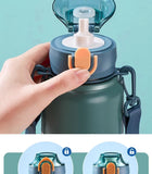 GIANXI 1000ml Spring Cap Large Capacity Vacuum Cup 316 Stainless Steel Coffee Cup Portable Outdoor Sports Water Bottle