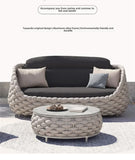 Outdoor Rattan Patio Furniture Set Cushioned Wicker Loveseat Garden Backyard Porch Sofa All Weather Durable