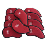 Golf Irons Head Covers 10pcs/set Two Sides Numbers Mesh Golf Iron Headcovers 5 Colours Golf Club Head Cover