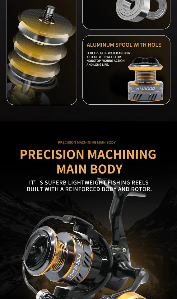 NX Fishing Reel Spinning Reel Metal Reel Cup 10KG Max Drag Power Spinning Wheel High Speed Adapt to Any Water Body