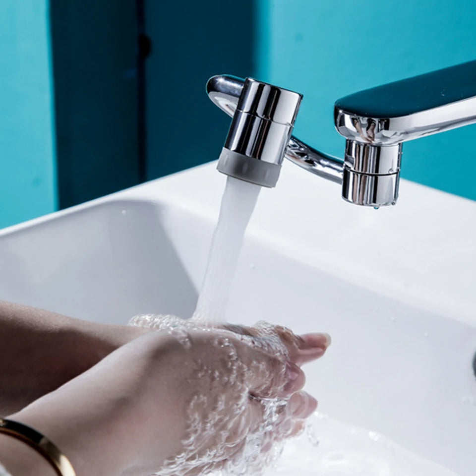 1080° Rotatable Extension Faucet Sprayer Head Universal Faucet-Extender 2 Modes Stainless Steel Bathroom Tap Extend Adapter