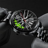 New Top Men Stainless Steel Watches Mens Car Wheel Hub Leather Quartz Watch For Male Military Sport Watch Relogio Masculino Hot