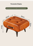 Furniture Small Upholstered Shoe Bench Oil Wax Leather Padded Entryway Shoe Changing Stool Modern Minimalist Living Room Ottoman